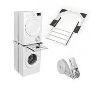 Relaxdays Kit Telaio impilaggio asciugatrice su Lavatrice con Cinghia, Regolabile 45-72 cm
