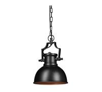 Relaxdays Lampada a sospensione stile industrial look retro shabby per sala da pranzo, LED, E27, lampadario Ø 21 cm nero