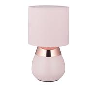 Relaxdays Lampada da Tavolo con Funzione Touch, Abat Jour per Salotto e Camera da Letto, E14, H x D: 32 x 18 cm, Rosa
