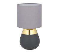 Relaxdays Lampada da Comodino con Funzione Touch Regolabile, Moderna, 3 Livelli, E14, Misure HxD: 32,5 x 18 cm, Oro