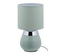 Relaxdays Lampada da Comodino, Funzione Touch, E14, Luce Indiretta, Abat Jour Moderna con Paralume, HxD: 32x18 cm, Verde