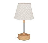 Relaxdays Lampada da Comodino per Bambini, con Stelle sul Paralume di Stoffa, Luce Bimbi, HxD: 40x22 cm, Bianco Naturale