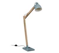 Relaxdays Lampada da scrivania design scandinavo altezza regolabile max. 111 cm legno e nero retrò vintage, verde 40 W, 18 x 72 x 111