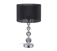 Lampada da tavolo classica abat jour paralume base cristallo illuminazione