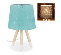 Relaxdays Lampada da Tavolo, Bambini e Bambine, Attacco E14, Paralume Rotondo, Altezza 40 cm, Abatjour, Verde Menta