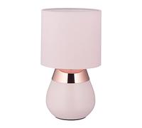 Relaxdays Lampada da Tavolo con Funzione Touch, Abat Jour per Salotto e Camera da Letto, E14, H x D: 32 x 18 cm, Rosa
