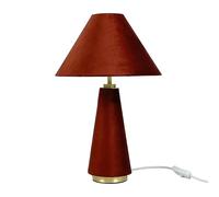 Relaxdays lampada da tavolo in velluto e metallo, E14, camera, rosso scuro | Da letto HD: 47 x 30 cm, con cavo