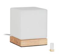 Relaxdays Lampada da tavolo in vetro opalino