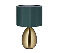 Relaxdays Lampada da Tavolo, Luce con Funzione Touch Regolabile, Stile Moderno, 3 Livelli, E14, HxD: 49 x 30 cm, Ottone
