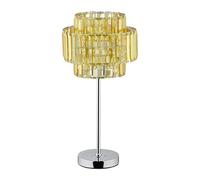 Relaxdays Lampada da Tavolo, Paralume Elegante Effetto Cristallo, Abat-Jour da Comodino, HxD: 50,5x24, Oro Argento