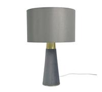 Relaxdays Lampada da Tavolo, Paralume in Lino e Base in Velluto, E27, HxD: 47 x 40 cm, da Notte