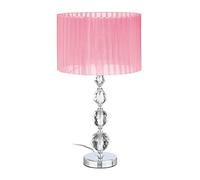 Lampada da tavolo soggiorno camera letto 54x29,5cm vetro metallo poliestere rosa