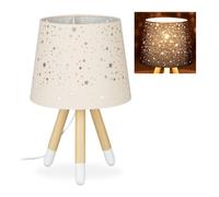 relaxdays Lampada da Tavolo, Bambini e Bambine, Attacco E14, Paralume Rotondo, Altezza 40 cm, Abatjour, Rosa