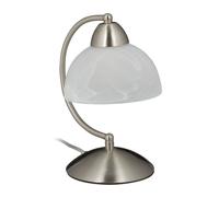 Relaxdays Lampada da tavolo touch in vetro bianco
