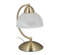 Relaxdays Lampada da Tavolo Vintage, Funzione Touch, Vetro & Ferro, Regolabile, E14, 230V, 25x15x19 cm, Oro