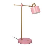 Relaxdays Lampada da Tavolo Vintage, Abat Jour con Paralume Inclinabile, E27, Luce Ufficio e Studio, Metallo, Rosa Oro