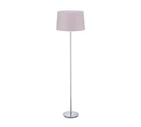 Relaxdays Lampada da Terra con Paralume, Stelo Cromato, Attacco E27, Ø 40 cm, Piantana da Pavimento, 148,5 cm, Rosa