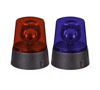 Relaxdays Lampada Polizia Party, Set 2 LED Lampeggianti, Riflettore Girevole, a Batteria, Luce Stroboscopica, Blu Rosso
