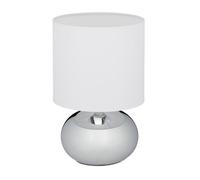 relaxdays Lampada da Comodino con Funzione Touch Regolabile, Moderna, 3 Livelli, con Cavo, HxD: 28 x 18 cm ca., Argento