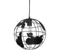 Relaxdays Lampadario Soffitto Sferica, Lampada Sospeso a Globo, Altezza Regolabile, in Metallo, Diametro: 30 cm, Nero