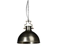 Relaxdays Lampadario a Sospensione Industrial, Lampada da Sospesa, Paralume a Campana, 145 x 40,5 x 40,5 cm, Antracite E27, 40 W