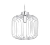 Relaxdays Lampadario a Sospensione, Paralume in Metallo, Design Aperto, HxD: 145x29 cm, Attacco E27, Cucina, Argentato