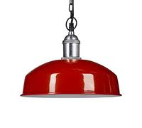 Relaxdays Lampadario da soffitto ferro, catena, lampada a sospensione moderna, 1 luce 40 W HLP: 142 x 31 x 31 cm rosso