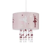 Relaxdays Lampadario da soffitto per bambina lampada a sospensione da bambini con ballerina stelle mobili cameretta rosa