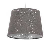 Relaxdays Lampadario per la Cameretta con Stelle, Paralume Stellato Rotondo, da Soffitto Bambini, grigio 60 W, 122 x 27 x 27 cm