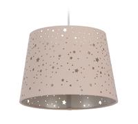 Relaxdays Lampadario per la Cameretta con Stelle, Paralume in Stoffa Stellato Rotondo, da Soffitto Bambini, rosa, 122 x 27 x 27 cm