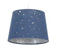 Relaxdays Lampadario per cameretta con paralume in stoffa stellato rotondo, blu