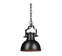 Relaxdays Lampada a sospensione stile industrial look retro shabby per sala da pranzo, LED, E27, lampadario Ø 21 cm nero