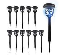 Set fiaccole solari giardino faretti lampioncini LED lampade 42,5 x 10 cm nere