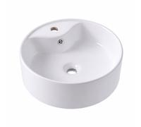 Relaxdays Lavabo da appoggio rotondo con foro
