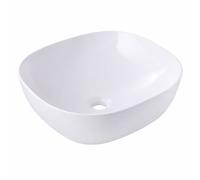 Relaxdays Lavabo da appoggio squadrato senza foro