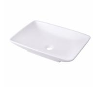 Relaxdays Lavabo da appoggio squadrato senza foro