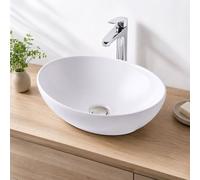 Relaxdays Lavabo ovale da appoggio senza foro