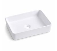 Relaxdays Lavabo quadrato senza foro per rubinetto