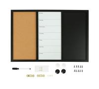 Relaxdays Lavagna 3in1 40x60 cm Bianca, Magnetica e bacheca, Multicolore