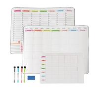 Relaxdays Lavagna Bianca per Frigorifero, Set da 3, pianificatore settimanale e mensile, 30x42 cm