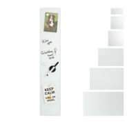 Relaxdays Lavagna Magnetica in Vetro, Scrivibile, Bacheca da Parete, 3 Calamite, Pennarello, 15 x 80 cm, Bianca