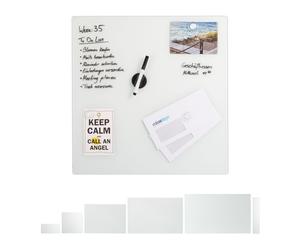 Relaxdays Lavagna magnetica bianca in vetro