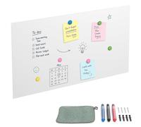 Relaxdays lavagna magnetica bianca | Lavagnetta scrivibile 50x100 cm, memoboard per ufficio e cucina acciaio, 3 pennarelli inclusi