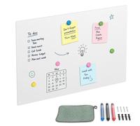 Relaxdays lavagna magnetica scrivibile 50x30 cm, 3 pennarelli inclusi | memoboard in acciaio bianco per ufficio e cucina