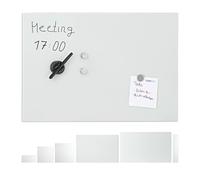 Relaxdays Lavagna Magnetica in Vetro, Scrivibile, Bacheca da Parete, 3 Calamite, Pennarello, 60 x 40 cm,Bianca