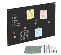 Relaxdays Lavagna magnetica nera | Lavagnetta scrivibile con gessetti (3 inclusi), acciaio per ufficio e cucina 50x30 cm