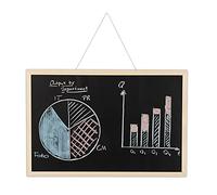 Relaxdays Lavagna per Gesso con Cornice in Legno, Cancellabile, Bacheca da Ufficio, da Parete, 40 x 60 cm, Nera