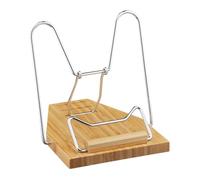 Relaxdays Leggio da Tavolo per Libri, 3 Livelli di Inclinazione, Reggilibri Quaderni Tablet Pieghevole in bambù, Marrone, 4 x 19,5 x 28,5 cm