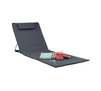Relaxdays Sdraio Mare XXL 195x60 cm, Lettino Prendisole Imbottito con Cuscino, Stuoia da Spiaggia Pieghevole, Antracite