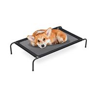 Relaxdays Lettino per Cani, Brandina Rialzata per Interni ed Esterni, Dog Bed, 19x111x65 cm, Fino a 35 kg, Nero, Ferro, HxLxP: 19 x 111 x 65 cm ca